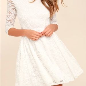 Lulus white lace dress
